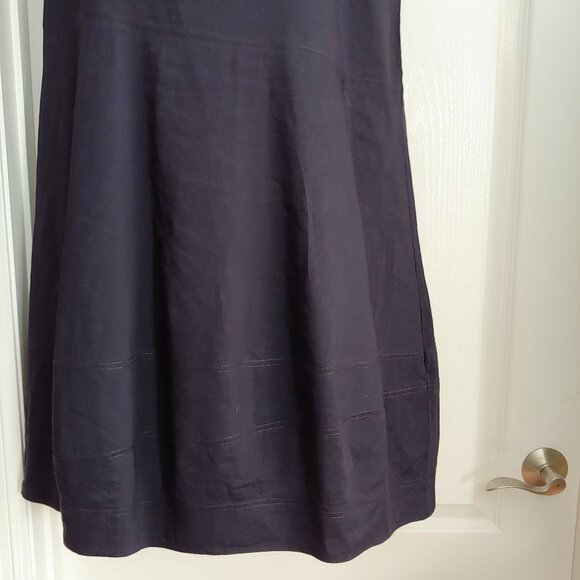 Eileen Fisher Black Linen Blend Shift Dress Lagom Cottage Lagonlook Stretch L - Picture 7 of 14